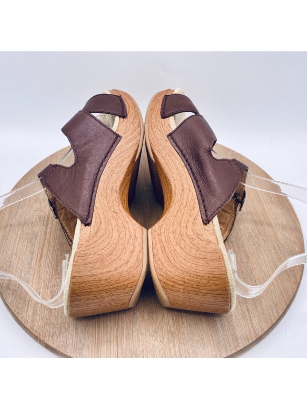 Dansko Sandals Womens 10 41 Brown Leather Sela Slide Peep Retro Boho - Picture 10 of 11